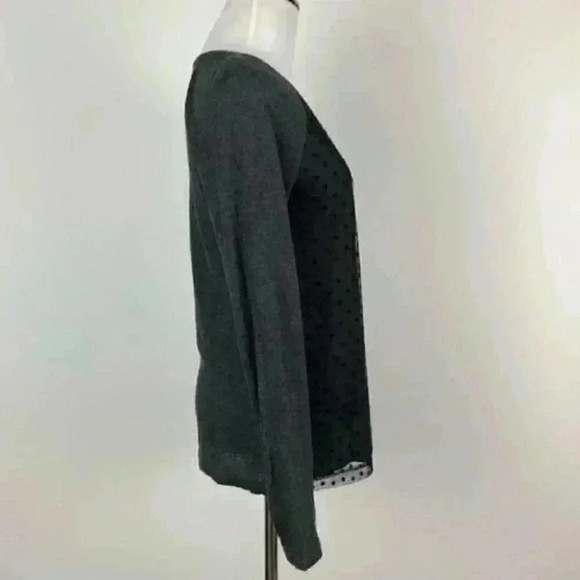 Ann Taylor loft top size S gray black lace overlay - Picture 3 of 8